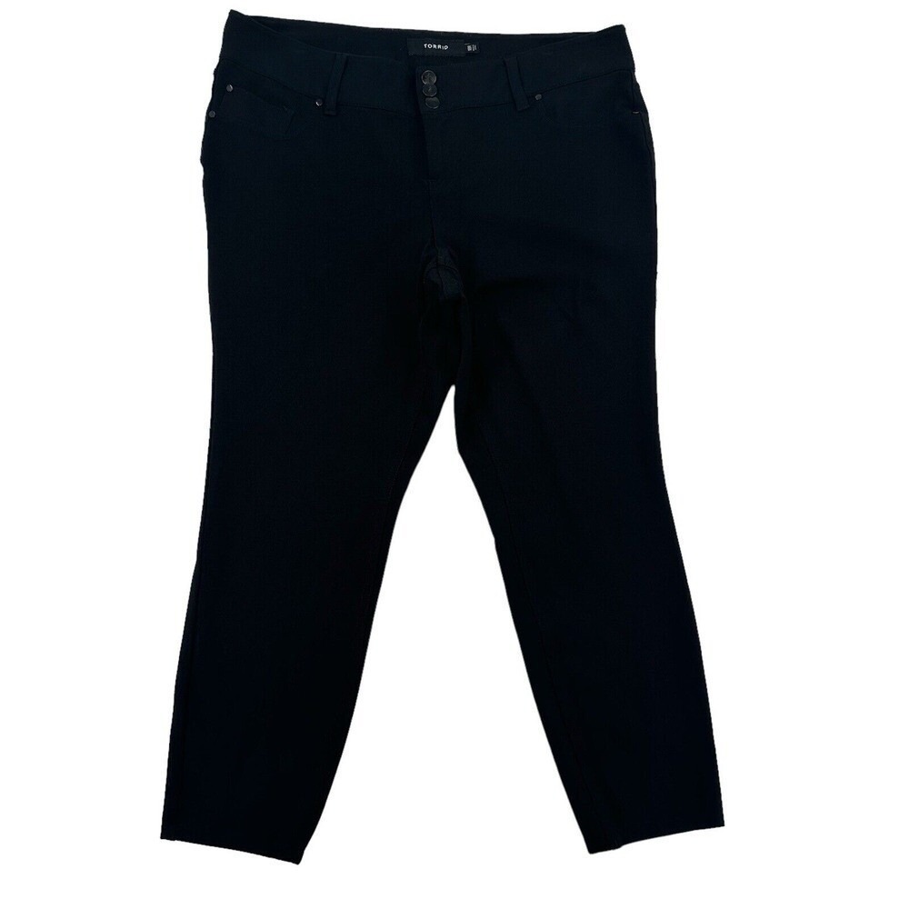 Torrid Black Skinny Stretch Pants Triple Button Professional Casual Womens 18R